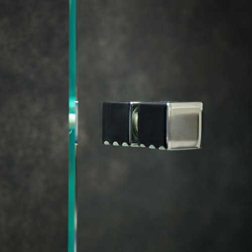 Duschtürknopf eckig 'Quadro 3', Paar, 30 x 30mm, Chrom von Konzept Design Glasbeschläge GmbH