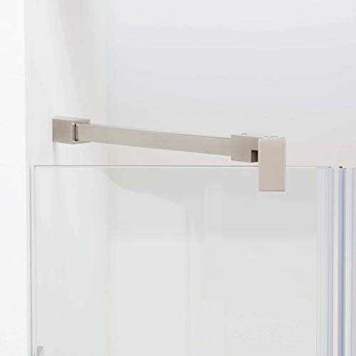 Stabilisationsstange für Dusche 45°, Stabilisator Duschwand diagonal, Stabilisierungsstange Glas-Wand (300mm, Edelstahl Eckig) von Konzept Design Glasbeschläge GmbH