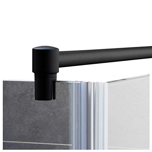 Stabilisierungsstange für Duschen, Stabilisator Duschwand, Stabilisationsstange Glas-Wand (100cm, Schwarz) von Konzept Design Glasbeschläge GmbH