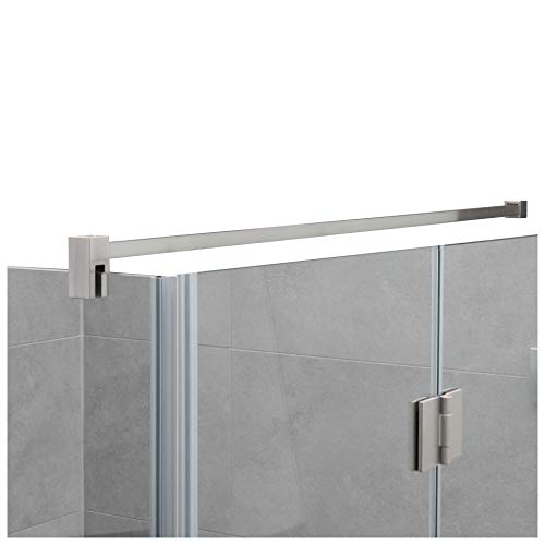 Stabilisierungsstange für Duschen, Stabilisator Duschwand, Stabilisationsstange Glas-Wand (120cm, Edelstahl Eckig) von Konzept Design Glasbeschläge GmbH