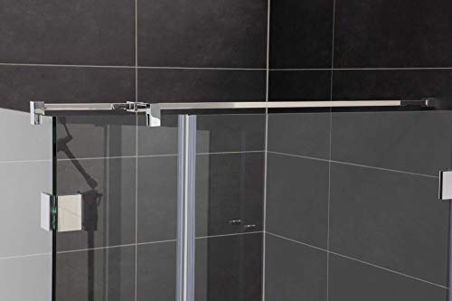 Stabilisierungsstange mit Seitenarm, Stabilisationsstange Eck-Dusche (100cm, Chrom Eckig) von Konzept Design Glasbeschläge GmbH