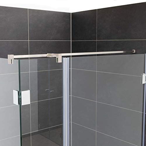 Stabilisierungsstange mit Seitenarm, Stabilisationsstange Eck-Dusche (150cm, Edelstahl Eckig) von Konzept Design Glasbeschläge GmbH