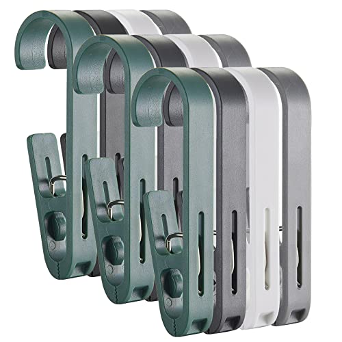 KooNiosio Mehrzweck-Haken-Clips, 12 Stück Kleidernadeln, starker großer Kunststoff-Kleiderbügel, S-Haken für Duschvorhang KooNiosio Mehrzweck-Haken-Clips, 12 Stück Kleidernadeln, starker großer Kunststoff-Kleiderbügel, S-Haken für Duschvorhang von KooNiosio