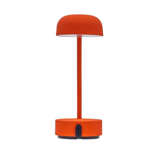 Kooduu - Fokus Tischlampe - Schreibtisch- und Nachttischleuchte - Tragbar, Dimmbar, Kabellos, mit Akku und über USB aufladbar, für Wohnzimmer, Orange von Kooduu