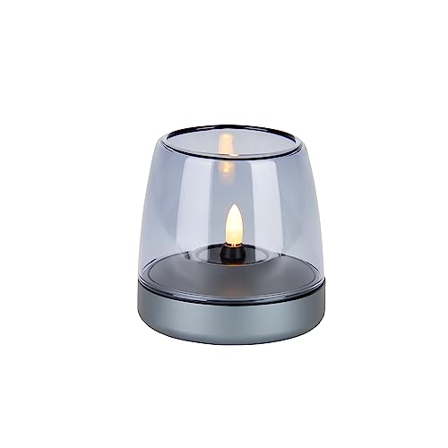 Kooduu Glow 10 Glas-Kerzenhalter - Luxuriöses dänisches Design, Höhe 9 cm, Moody Blue von Kooduu