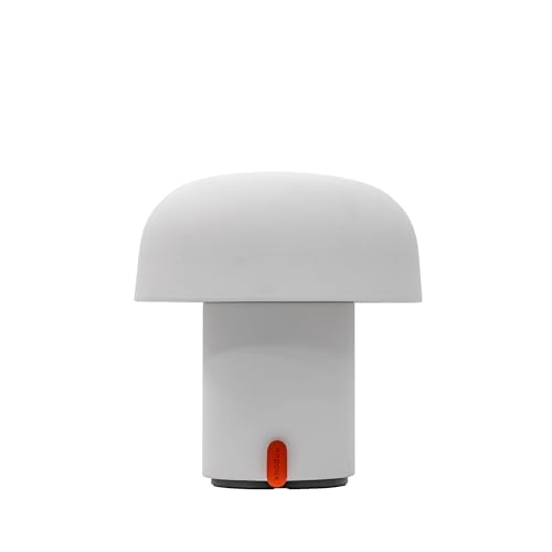 Kooduu - Sensa Kleine Tragbare Tischlampe - Dimmbar, Kabellos, mit Akku und über USB aufladbar, im Vintage Look für das Wohnzimmer, Weiß von Kooduu