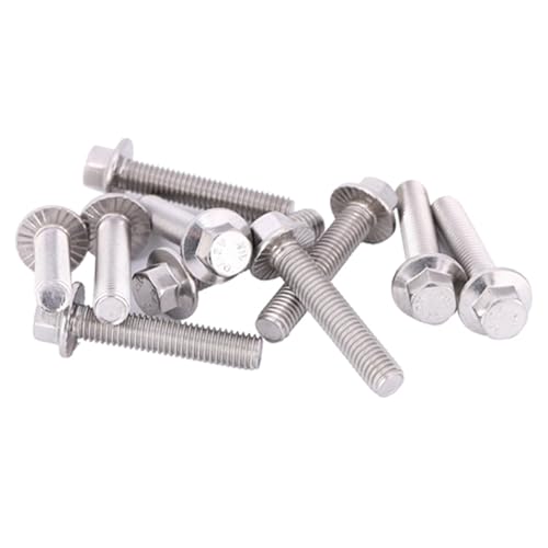 KooingTech 10 Stück Sechskantschraube Flanschschrauben, Edelstahlschrauben M8, 304 Edelstahl Flansch Schraucben (M8x25) von KooingTech