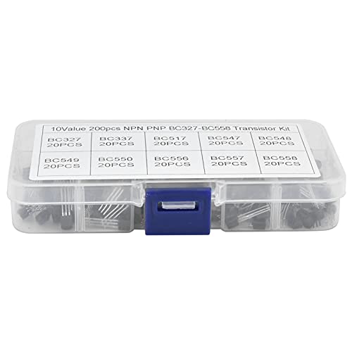 KooingTech 200 Stück Transistor Set, Dioden Sortiment Kit Mit Clear Box,BC327 BC337 BC517 BC547 BC548 BC549 BC550 BC556 BC557 BC558 von KooingTech