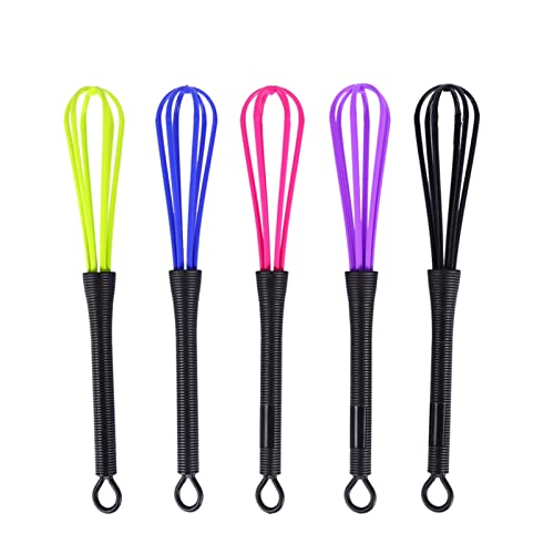 KooingTech 5 Stück Kunststoff-Schneebesen, Mini-Haarfärbe-Schneebesen, 2,3 x 18,1 cm, kleiner Ballon-manueller Schneebesen für Friseursalon, Barbier von KooingTech