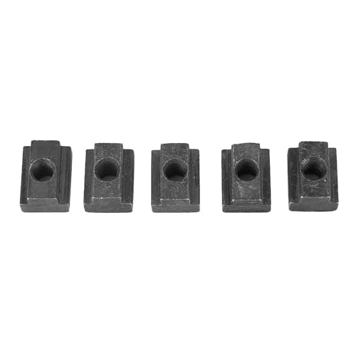 KooingTech 5-Teilige T-Nut-Mutter Aus Kohlenstoffstahl, M6 T-Nutensteine Und Muttern, T-Mutter Mit Gewinde Durch M6-Gewinde Für Werkzeugmaschinen von KooingTech