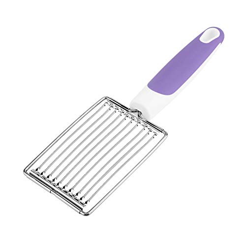 KooingTech Kartoffelschneider, Gekochter Eierschneider Mit Griff, Tomatenschneider Edelstahl, Mittagessen Fleisch Schinken Cutter (Purple) von KooingTech