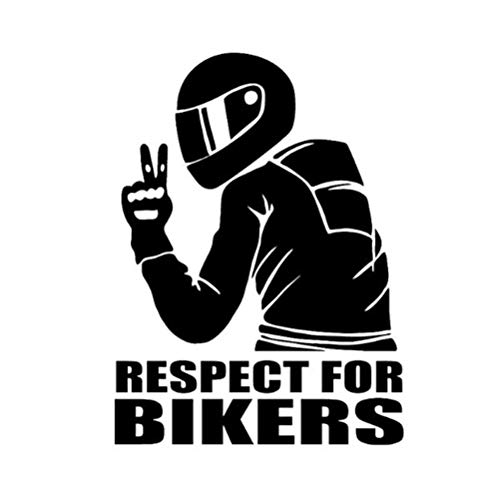 KooingTech Motorrad Aufkleber, 15 * 11cm Auto Aufkleber, Respect for Bikers Motorrad Sticker Autoaufkleber Fashion Car Decoration Sticker (Schwarz) von KooingTech