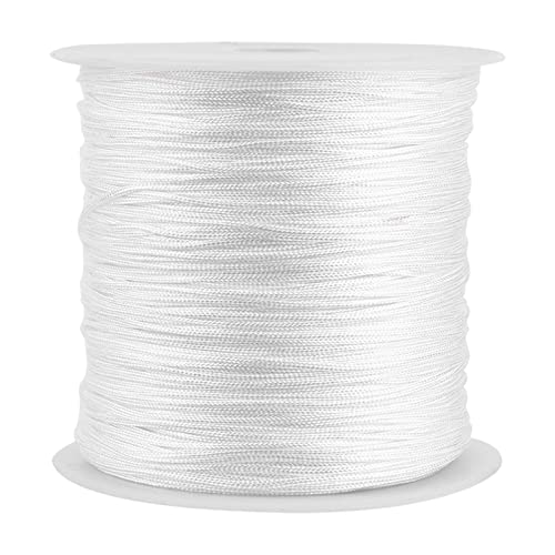 KooingTech Nylonschnur Weiß, Plissee Schnur 0.8mm x 100m, Nylonschnur Satin Für Armbändern, Halsketten, Chinesische Knotenschnur, Zierbänder, Perlenbänder, Schlüsselbänder, Quasten KooingTech Nylonschnur Weiß, Plissee Schnur 0.8mm x 100m, Nylonschnur Satin Für Armbändern, Halsketten, Chinesische Knotenschnur, Zierbänder, Perlenbänder, Schlüsselbänder, Quasten von KooingTech