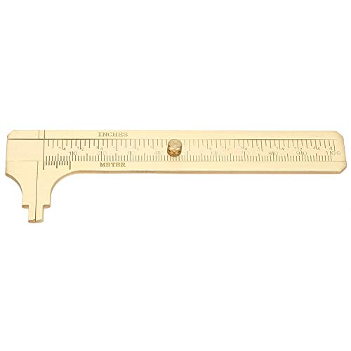 KooingTech Schieblehre Analog, Doppelskala Messschieber, Messing Schiebemessschieber Lineal Messwerkzeug (100mm) von KooingTech