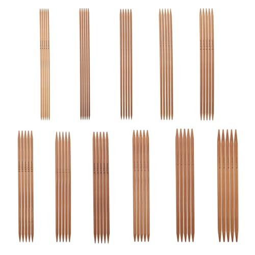 KooingTech Stricknadeln mit Doppelspitze, 11 Größen von 2,0 mm - 5,0 mm, Bambus-Stricknadeln, 13 cm Länge, für Socken, Handschuhe, Hüte und Schals, 55 Stück KooingTech Stricknadeln mit Doppelspitze, 11 Größen von 2,0 mm - 5,0 mm, Bambus-Stricknadeln, 13 cm Länge, für Socken, Handschuhe, Hüte und Schals, 55 Stück von KooingTech