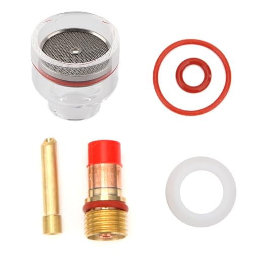 KooingTech WP-Brenner-Set, Wig Brenner Zubehör, Gaslinse, Spannzange, Glasbecher Für Wig-17/18/26 (1,6 Mm), Schweißbrenner-Kits von KooingTech
