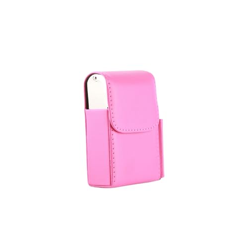 KooingTech Zigarettenschachtel, Zigarettenetui mit Feuerzeug, Litschi-Muster, PU-Leder, Zigarettenhalter, Organizer für Männer und Frauen (Rosa) von KooingTech