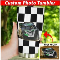 Dirt Track Race, Drag Racing Personalisierte Fotobecher, Einzigartige Geschenke Für Rennfahrer, Coole Geschenke, Zielflagge | Kariert von KoolKoolCustomDesign