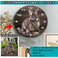 Kaninchen-Liebhaber-Geschenke, Kaninchen-Personalisierte Hölzerne Wanduhr, Geschenk Für Kaninchen-Liebhaber, Kaninchen-Geschenk Ihn, Sie von KoolKoolCustomDesign