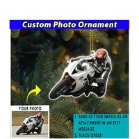 Sport Bike Biker Dad Gifts Motorrad Personalisierte Ornament, Motorrad-Liebhaber, Einzigartige Geschenke Für Biker, Dragbike, Superbike Racing von KoolKoolCustomDesign