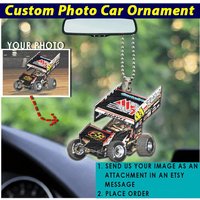 Sprint Autorennen Personalisiertes Auto Ornament, Einzigartige Geschenke Für Drag Racer, Dirt Track Racing Geschenke, Dragster Car von KoolKoolCustomDesign