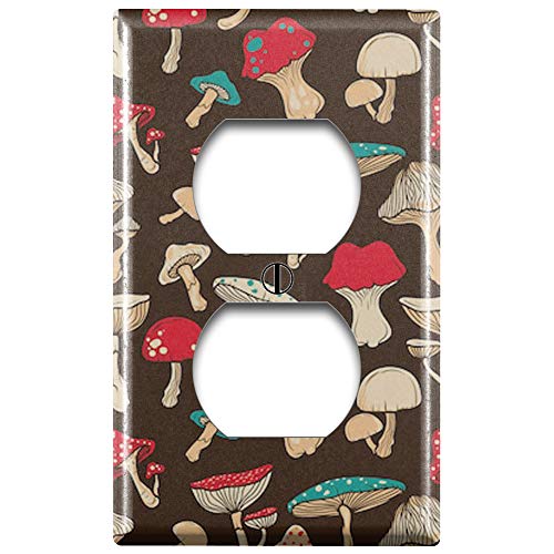 Duplex Outlet Dekorative Wandplattenabdeckung (buntes Pop-Art-Pilzmuster) von KoolSwitch