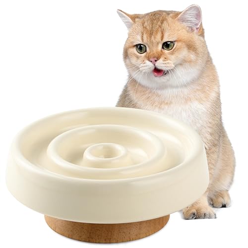 Anti Schling Napf Katze Keramik, Katzen Schlingen Katzennapf Erhöht, Einfach zu Reinigen, Anti-Erbrechen Katzennäpfe Futternapf, Slow Feeder Hund für Katzen und kleine Hunde (Weiß) Anti Schling Napf Katze Keramik, Katzen Schlingen Katzennapf Erhöht, Einfach zu Reinigen, Anti-Erbrechen Katzennäpfe Futternapf, Slow Feeder Hund für Katzen und kleine Hunde (Weiß) von KoolYouth