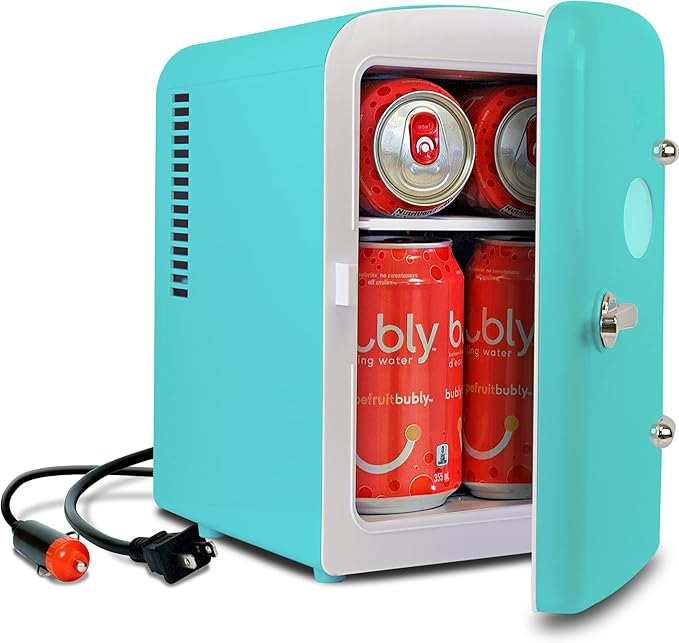 B-Ware Koolatron Mini Kühlschrank Reisekühlbox Kühlschrank 4 Liter Aqua Türkis 12 V Dc von Koolatron