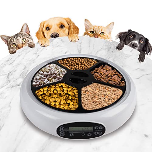 Koolatron 5 Meal Automatic Cat Feeder Wet or Dry Pet Food Dispenser Automatic Pet Feeders with Timer, Futterautomat Katze, Futterautomat Katze Nassfutter, Weiß Koolatron 5 Meal Automatic Cat Feeder Wet or Dry Pet Food Dispenser Automatic Pet Feeders with Timer, Futterautomat Katze, Futterautomat Katze Nassfutter, Weiß von Koolatron