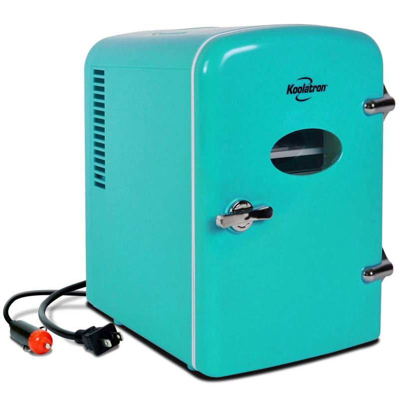 Koolatron Retro Kühlschrank Minikühlschrank 4 L Kühlschrank Schlafzimmer Türkis B-Ware von Koolatron