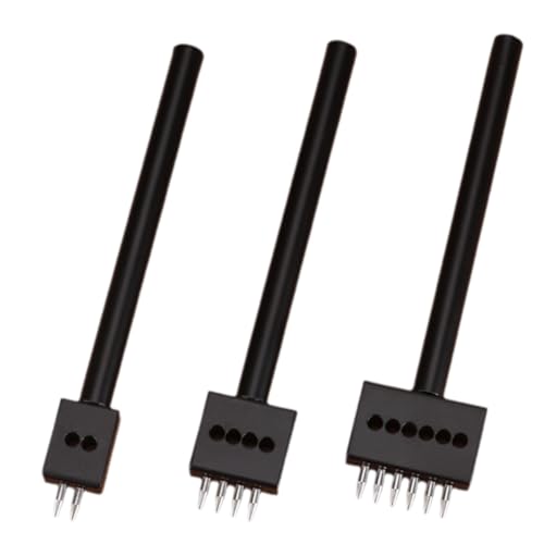 Koolenry 1 Set Rundes Lochstanzwerkzeug für Leder, 4 mm Abstand, 2/4/6 Löcher Koolenry 1 Set Rundes Lochstanzwerkzeug für Leder, 4 mm Abstand, 2/4/6 Löcher von Koolenry
