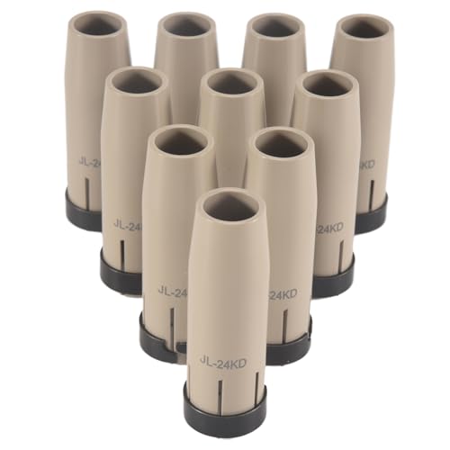Koolenry 10 Stück 24KD Beschichtete Schutzgasdüse, Reine, Antihaftbeschichtete Europäische Airless-Schutzabdeckung für MB MIG-Schweißbrenner 250A von Koolenry