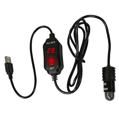 Koolenry 10 W Mini-Aquarienheizung, Fischtankheizung, Thermostat, Temperatur Einstellbar, 5 V/2 A, Schildkrötenheizung, Sichere Tankheizung von Koolenry