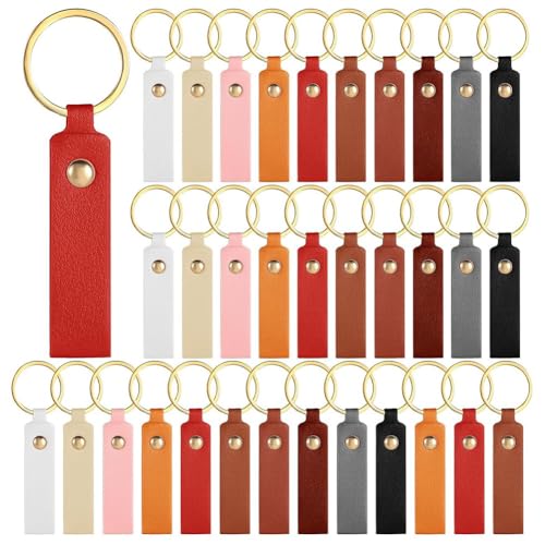 Koolenry 100pcs PU Leder -Schlüsselfob -Kit, Lederblanks mit Goldenen Nieten und Metallringen, Multicolor -Schlüsselketten -Kit Making Kit Koolenry 100pcs PU Leder -Schlüsselfob -Kit, Lederblanks mit Goldenen Nieten und Metallringen, Multicolor -Schlüsselketten -Kit Making Kit von Koolenry
