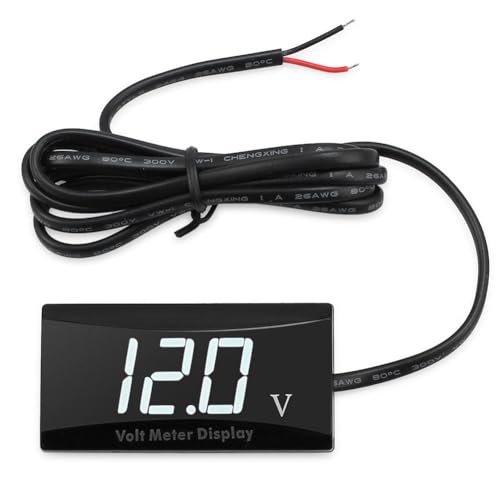 Koolenry 12-V-Batterie-Voltmeter-Anzeige, Digitales Voltmeter, LED-Anzeige, Universell für Auto, Motorrad, Spannungsmesser, Weißes Licht Koolenry 12-V-Batterie-Voltmeter-Anzeige, Digitales Voltmeter, LED-Anzeige, Universell für Auto, Motorrad, Spannungsmesser, Weißes Licht von Koolenry