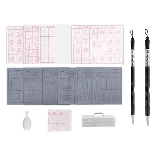 Koolenry 15-Teiliges Chinesisches Kalligraphie-Pinsel-Set, Wasserschreib-Stoffpapier, Magisches Tuch, Kalligraphie-Kits, Wiederbeschreibbar, für Anfänger Koolenry 15-Teiliges Chinesisches Kalligraphie-Pinsel-Set, Wasserschreib-Stoffpapier, Magisches Tuch, Kalligraphie-Kits, Wiederbeschreibbar, für Anfänger von Koolenry