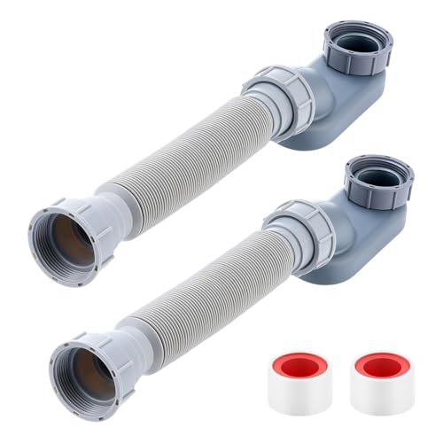Koolenry 2 Stück Low Profile 1 1/2 P Siphon mit Dichtungsband Low Profile Duschablauf Flacher 1 1/2 P Siphon Freistehender Wannenablauf Koolenry 2 Stück Low Profile 1 1/2 P Siphon mit Dichtungsband Low Profile Duschablauf Flacher 1 1/2 P Siphon Freistehender Wannenablauf von Koolenry