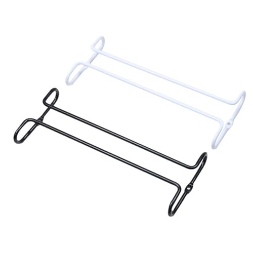 Koolenry 2 Stück Verstellbares Weinglasregal Unter Dem Schrank, Stanzfrei, 3 Reihen, Stielgläser, Weinglashalter Aus Metall, Hängende Weingläser, Aufbewahrungsbügel, Organizer für Regal, Küche, Bar, D von Koolenry