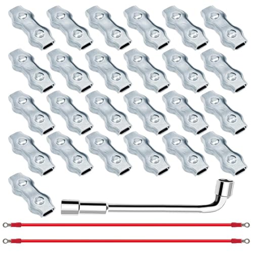 Koolenry 25 PCs Hochleistungs -M5 -Poly -Seil -Stecker Verzinkter Stahlanschluss mit Silikonkupfer -Leitdrähten Poly -Seilstecker Set von Koolenry