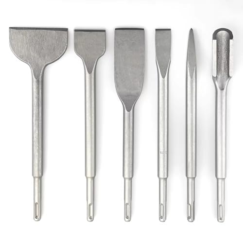 Koolenry 250 mm Meißelsatz mit SDS-Plus-Schaft, Elektrischer Hammerbohrer, Spitznut, Flachmeißel, Mauerwerkswerkzeuge für Beton, Ziegelwand Koolenry 250 mm Meißelsatz mit SDS-Plus-Schaft, Elektrischer Hammerbohrer, Spitznut, Flachmeißel, Mauerwerkswerkzeuge für Beton, Ziegelwand von Koolenry