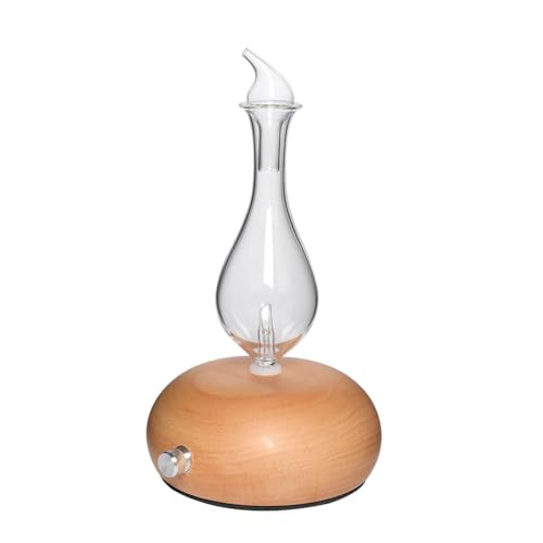 Koolenry 25ML Solid Wood Glass Automatischer Aroma-Diffusor Leiser Ätherisches Öl-Atomisierungs-Luftbefeuchter für Schlafzimmer Büro Holzfarbe von Koolenry