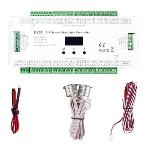 Koolenry 2Ch RGB Pixel SPI LED-Streifen Dimmer 32Ch PIR-Sensor-Treppenleuchte Innenregelung Treppensteuerung 5V-24V Koolenry 2Ch RGB Pixel SPI LED-Streifen Dimmer 32Ch PIR-Sensor-Treppenleuchte Innenregelung Treppensteuerung 5V-24V von Koolenry