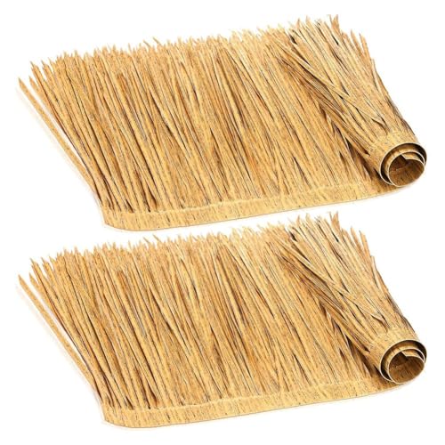 Koolenry 2pcs Mexikanischer Stil Künstlicher Palmendach -Dachbrötchen Mexikanisches Tiki Hut Grasfassdach für Hawaiianische Party - im Freien für Tiki -Bars, Partys, Gärten und Zäune von Koolenry