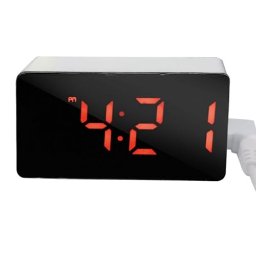 Koolenry 3 Alarme Power-Off Memory Digital Takt Temperatur Datum USB Powered Tischuhr Immer auf 12/24-Stunden-Nachtmodus LED Rot Koolenry 3 Alarme Power-Off Memory Digital Takt Temperatur Datum USB Powered Tischuhr Immer auf 12/24-Stunden-Nachtmodus LED Rot von Koolenry
