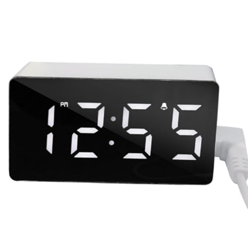 Koolenry 3 Alarme Power-Off Memory Digital Takt Temperatur Datum USB Powered Tischuhr Immer auf 12/24-Stunden-Nachtmodus LED von Koolenry