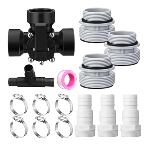 Koolenry 3 -Wege -Ventilkonvertierungs -Kit 1.5 "für die Wartung der Pool Beinhaltet Schlauchadapter Klemmen Dichtungsringe für Filter 517c Schwarz Koolenry 3 -Wege -Ventilkonvertierungs -Kit 1.5 "für die Wartung der Pool Beinhaltet Schlauchadapter Klemmen Dichtungsringe für Filter 517c Schwarz von Koolenry