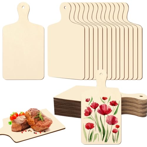 Koolenry 30 Stück Mini-Schneidebretter Aus zum Basteln, Kleine Wurstbretter in Großpackung mit Griffen für DIY-Küchen- und Kochdekor Koolenry 30 Stück Mini-Schneidebretter Aus zum Basteln, Kleine Wurstbretter in Großpackung mit Griffen für DIY-Küchen- und Kochdekor von Koolenry