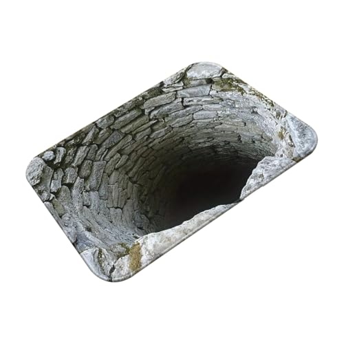 Koolenry 3D-Visuelle Bodenmatte Aus Polyestergewebe für die Badezimmertür im Haushalt, Saugfähige und rutschfeste Fußmatte, Pflegeleicht 80 X 120 von Koolenry