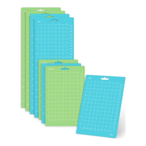 Koolenry 4,5 X 12 + 4,5 X 6,5 Schneidematte, /Grüner Standardgriff, Selbstklebende Schneidematten, 8er-Pack von Koolenry