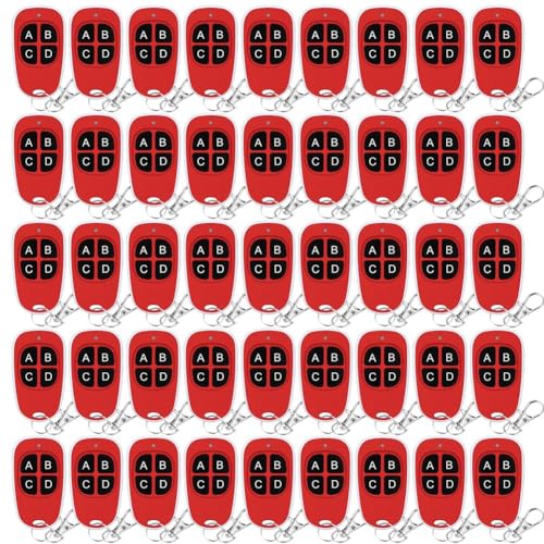 Koolenry 433 MHz Funkfernbedienung, Kopiercode, Fernbedienung, 4-Kanal, Elektrische Tür, Garagentor, Autoschlüssel, 50 Stück von Koolenry